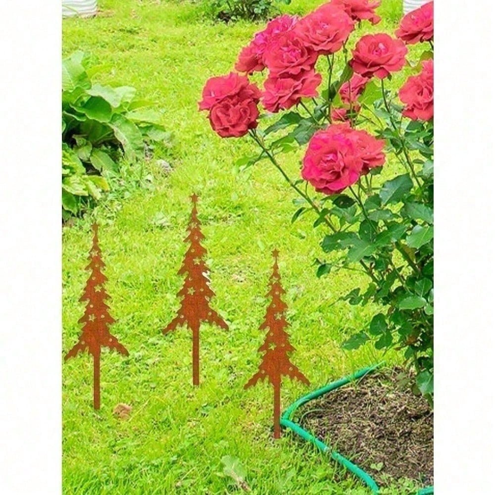 Antique country wrought iron garden floor plug - anti-weathering enamel coated metal garden art decoration, easy-to-install terrace lawn flower bed garden decoration pile, suitable for wall, bedroom