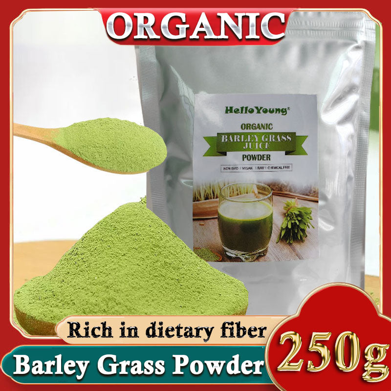HelloYoung HelloYoung 250g Organic Barley Grass Powder Gluten Free Non-GMO Superfood Vegan moistening intestines, burning fat, purifying liver, lowering cholesterol