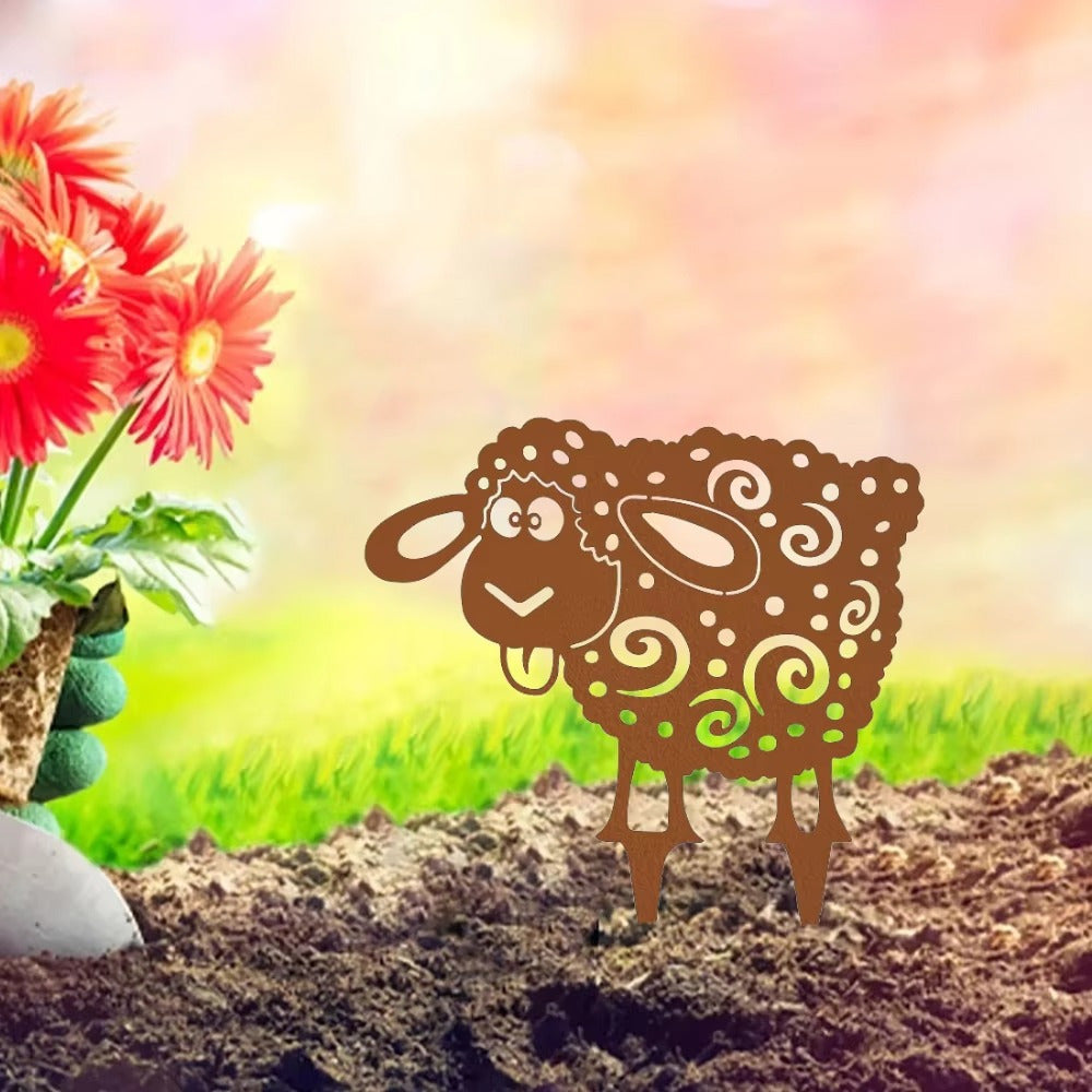 CIFbuy™ 1pc Garden Metal Iron Sheep Art - Adds Whimsy & Charm to Outdoor Home Decoration, Durable Metal Iron with Artistic Design, Wall Sculptures, Sturdy Iron Craft, Collectible Figurines.