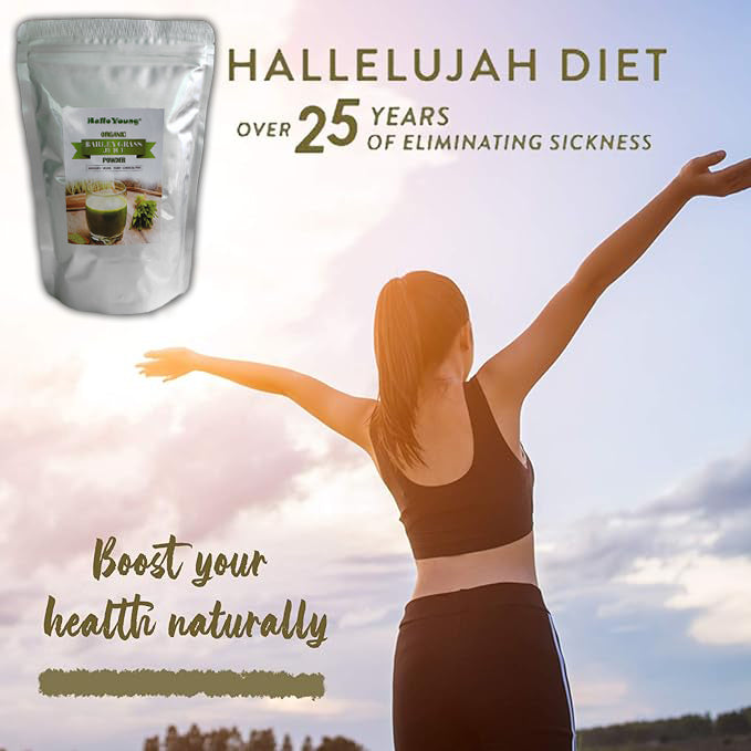 HelloYoung Organic Barley Grass Powder original 250g barley grass official store organic barley grass powder Rich in Immune Vitamin, Fibers, Minerals, Antioxidants and Protein