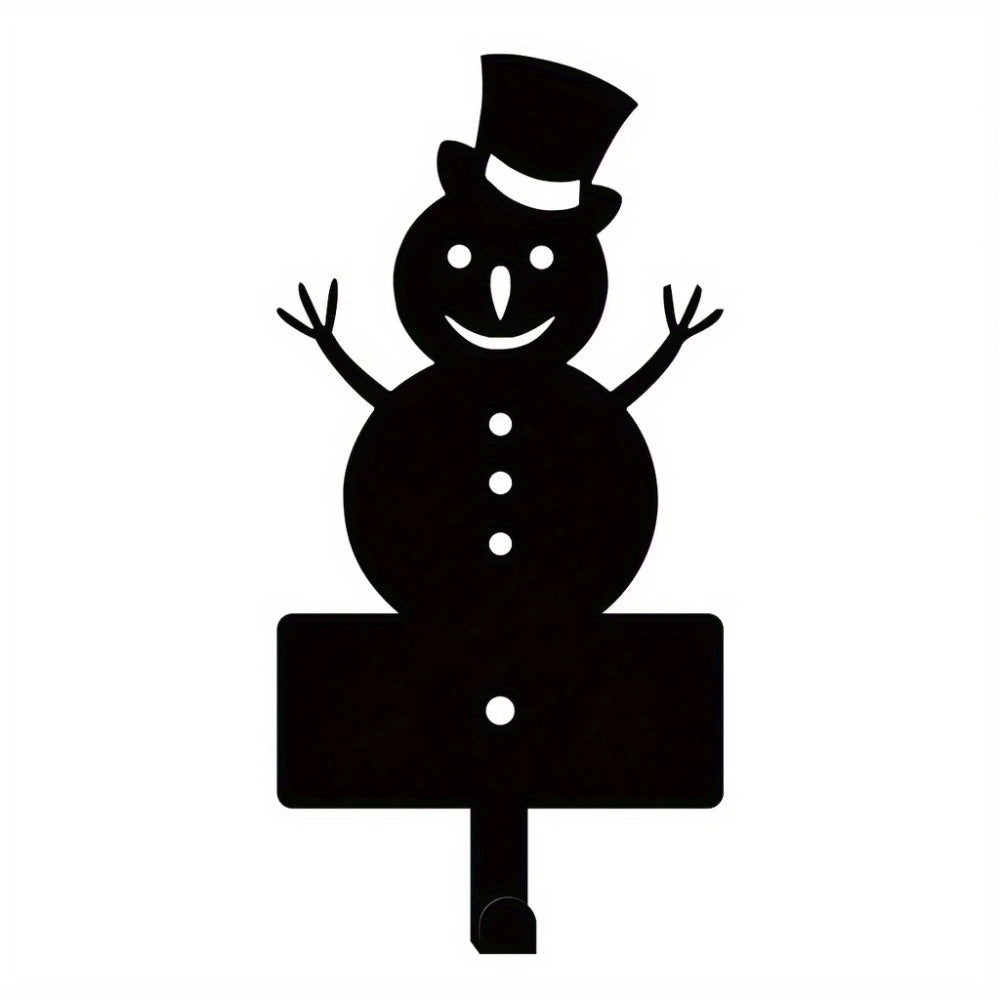 HelloYoung Cute Christmas Snowman Metal Utility Hooks - Wall-Mounted Organizer for Keys Scarves Towels, Festive Winter Decor, Ideal Xmas Home Hanging Hooks, Adorable Holiday Accent for Living Room Bathroom