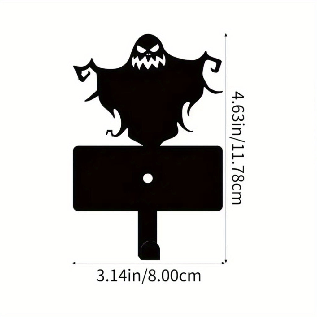 Enchanting 1pc Halloween Wall Decor Hooks: Metal Key Holder and Magical Ghost Metal Wall Hanger. A Coat Rack for Pet Leash.Wall Sculptures