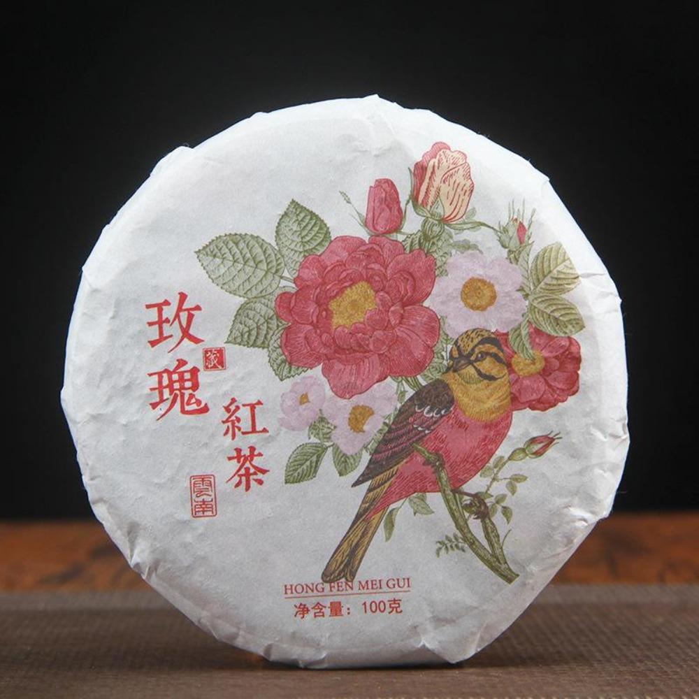 HelloYoungTea Yunnan Ancient Tree Black Tea Sun Dried Red Rose Flower Fruit Honey Aromatic Fengqing Cake