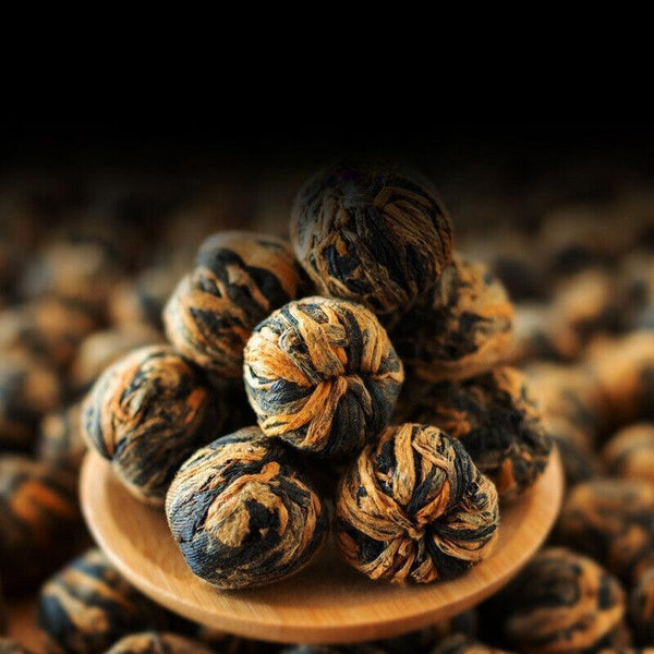 HelloYoungTea 500g Yunnan Dian Hong Tea Embroidery Ball Handmade Dragon Pearl Small Gold Ball