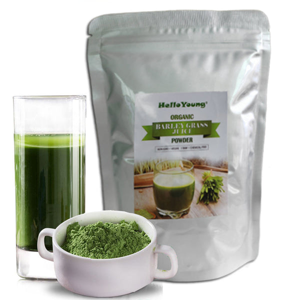 HelloYoung Barley Grass Powder 100% Pure & Organic Organic Barley Grass Powder Pure Organic Barley for Women and Men 250g Weight Loss Barley Health Matcha Beverage