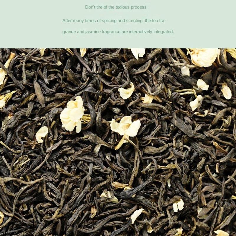 HelloYoungTea Jasmine Tea, Aromatic Canned Loose Green Tea Herbal Tea Half Cat Gift Box Bag 茉莉花茶，浓香罐装散装绿茶／花草茶，半斤礼盒袋装