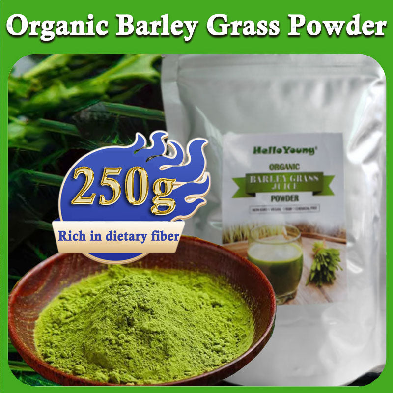 HelloYoung Barley Grass Powder Original 100% Pure And Organic Green Tea Barley Grass Powdered Drink burning fat, purifying liver, lowering cholesterol, beautiful skin