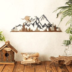 CIFbuy™ Luminous Functional Mountain Range Metal Wall Hanging Decor - Backlit Summit Iron Sign, Glowing Art for Festival Statue Decor - Wall Sculptures.