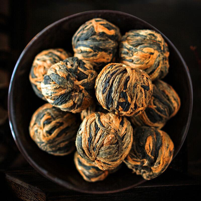 HelloYoungTea 500G Fengqing Work Dian Hong Tea Hydrangea Dragon Pearl Gold Ball Black Tea