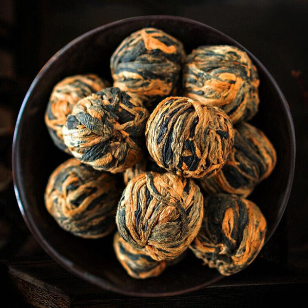 HelloYoungTea 500G Fengqing Work Dian Hong Tea Hydrangea Dragon Pearl Gold Ball Black Tea