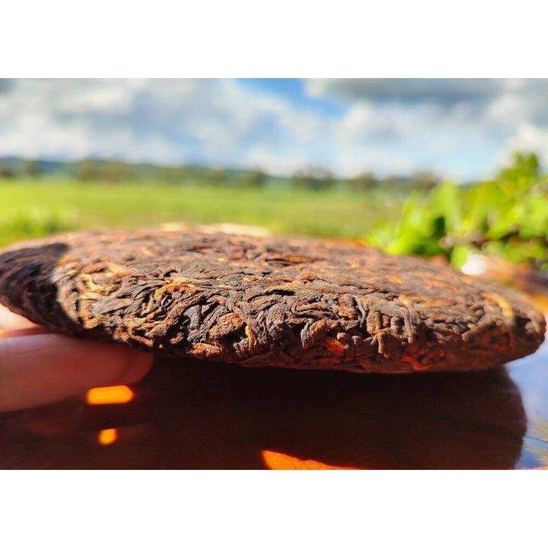 357g Old Banzhang Pu'er Ripe Tea Banzhang Golden Buds Tribute Cake Seven Cakes