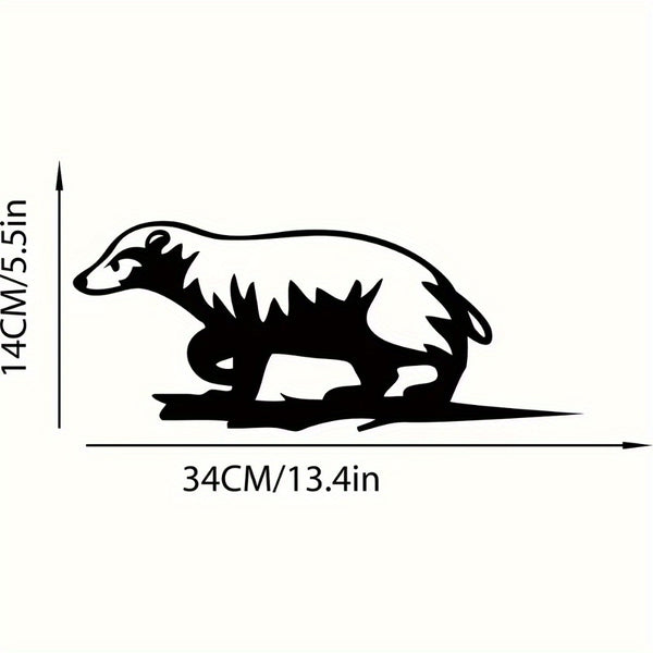 CIFbuy™ 1pc Metal Badger on Branch Silhouette with Hammer Stake - Outdoor Statue, Rustic Decor Perfect for Home & Garden, Memorable Housewarming Gift for Friends & Family, Wall Sculptures, Sturdy Iron Craft, Collectible Figurines.