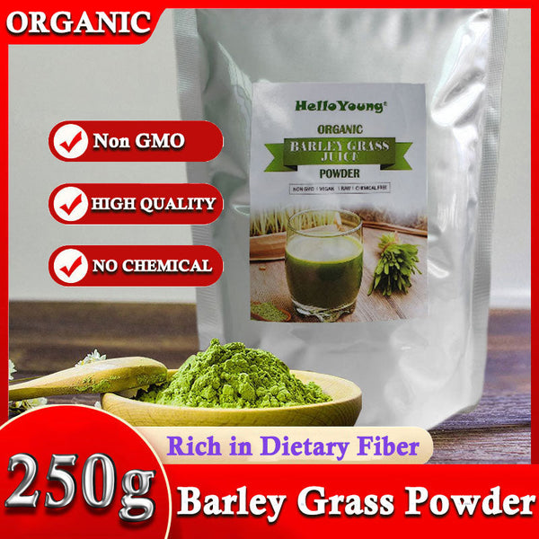 HelloYoung Barley grass official store Organic Barley Grass Powder original 250g Wheatgrass Powder for Immunity Support and Whole Food Supplement