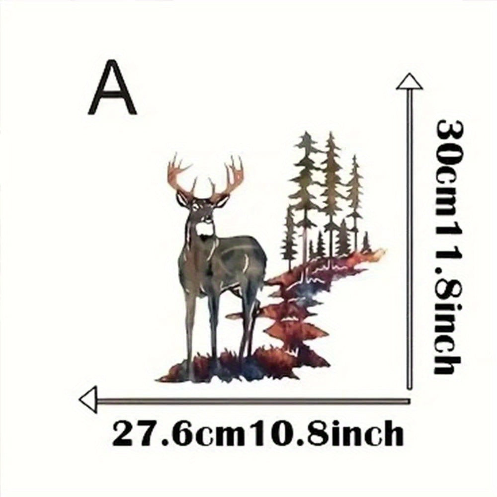 White-Tailed Deer Iron Wall Art: Charming European & American Decorative Craft for Home.Wall Sculptures