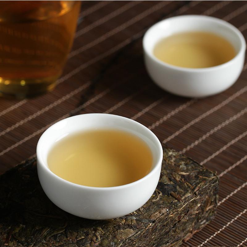 HelloYoungTea 500g Premium Puerh Raw Tea Brick Golden Leaf Yunnan Pu-erh Tea Chinese Pu'er Tea