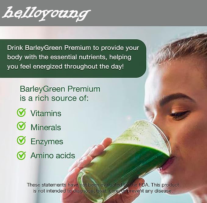 HelloYoung Organic Barley Grass Powder original 250g barley grass official store organic barley grass powder Natural Superfood, Vegan, Gluten Free, Non-GMO, Kosher
