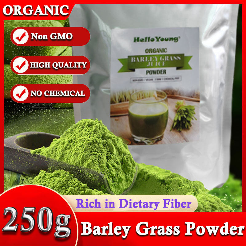 HelloYoung Raw Wheatgrass Wheat Grass Powder - Triticum aestivum - No Additives Superfood Powder