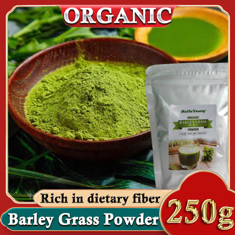 HelloYoung Barley Grass Powder 100% Pure & Organic Organic Barley Grass Powder Pure Organic Barley for Women and Men 250g Gluten-Free Soy-Free Vegan & Paleo – Daily Greens Booster Main image