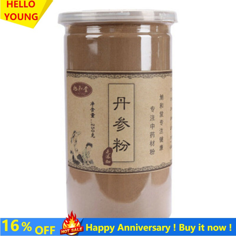 250g Organic Wild Danshen Dan Shen Root Powder Salvia Miltiorrhiza Red Sage