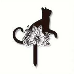 "Cat Memorial Stake | Metal Pet Grave Marker with Sympathy Sign - Ideal Loss Gift & Garden Remembrance Decor".Garden Stakes