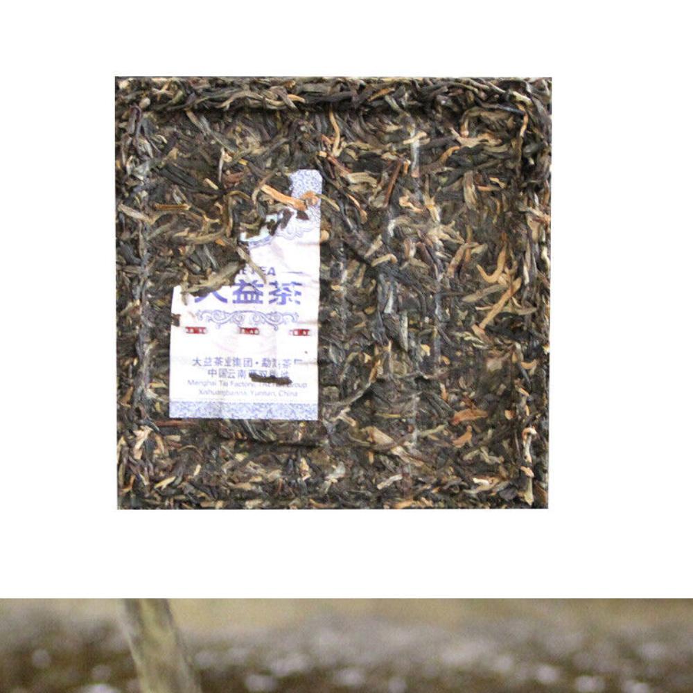 HelloYoungTea Pu'er Tea Cubes Platinum * 2019 Menghai Dayi Brick Raw Shen Puer Pu-erh Tea 240g