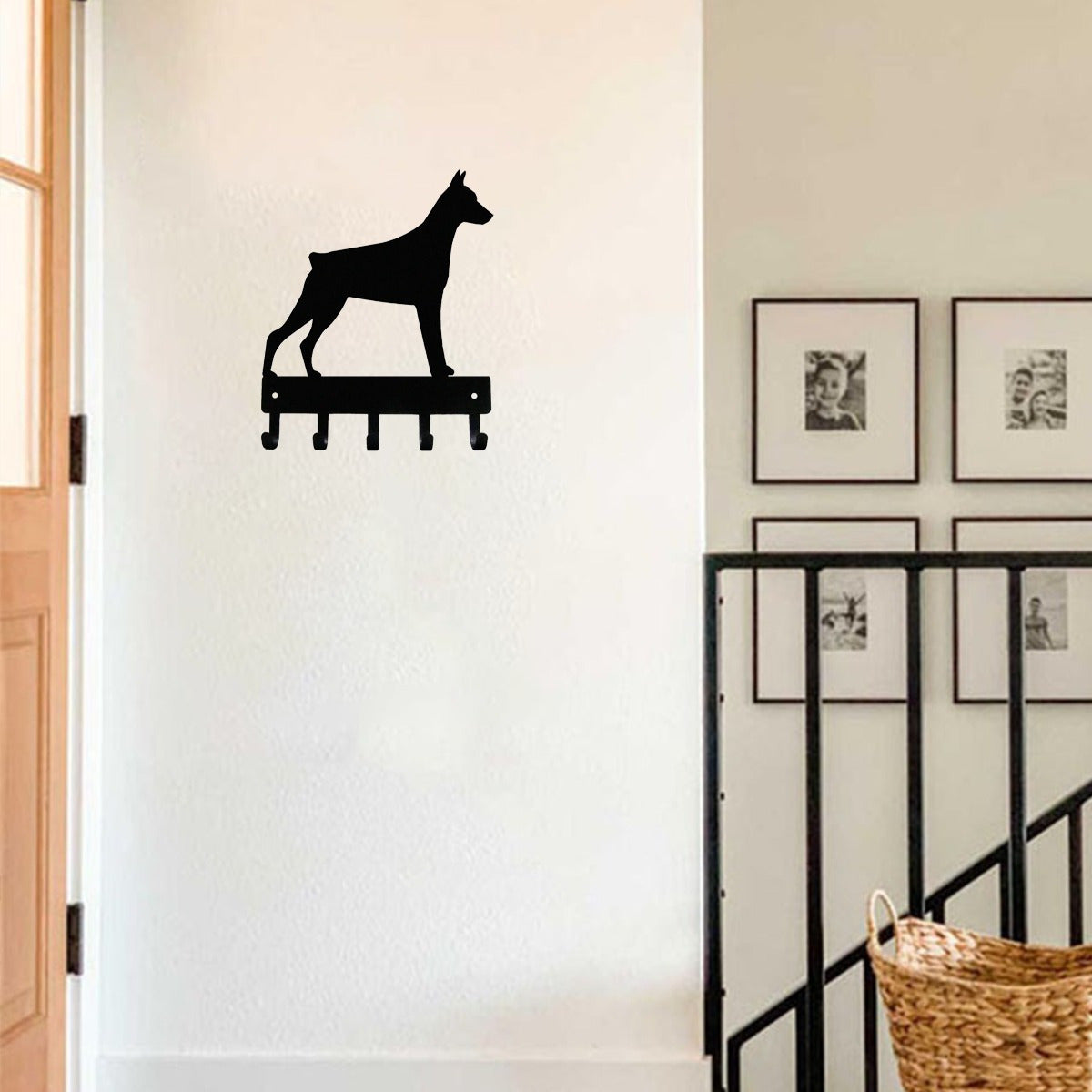 Trendy Wall Mounted Doberman Dog Hook - Best Seller Key Hooks & Towel Rack | Keychain Holder, Key Hanger, Stylish Wall Decor, Easy Install.key hooks.