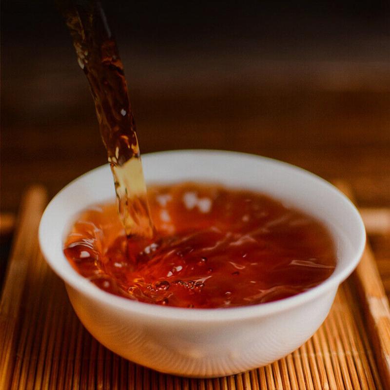 HelloYoungTea Pu'er Ripe Tea Yunnan Seven Cakes Tea Bamboo Shell Whole Mention Pack Tea Cake