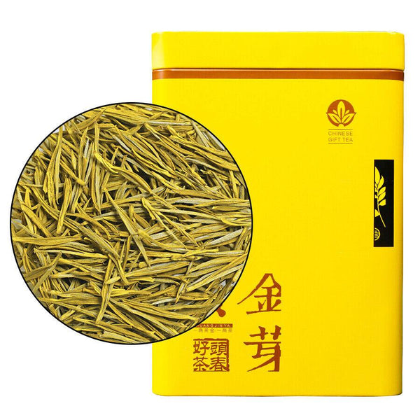 HelloYoungTea 2023 Chinese Huang Jin Ya Green Tea Golden Buds Green Tea 250g/can