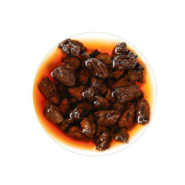 HelloYoungTea 250G Yunnan Pu'er Ripe Tea Glutinous Rice Fragrant Tea Fossil Broken Silver Tea