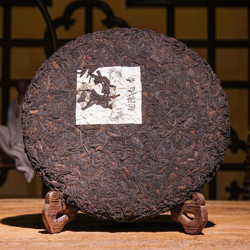 HelloYoungTea 357g Yunnan Pu'er Tea Ripe Tea The More Ages Better Smells Pu'er Ripe Tea Cake