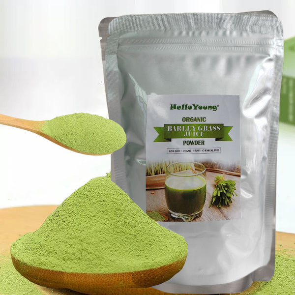 HelloYoung Organic Barley Grass Powder original 250g barley grass official store Chlorophyll & Trace Minerals No Maltodextrin & Sugar