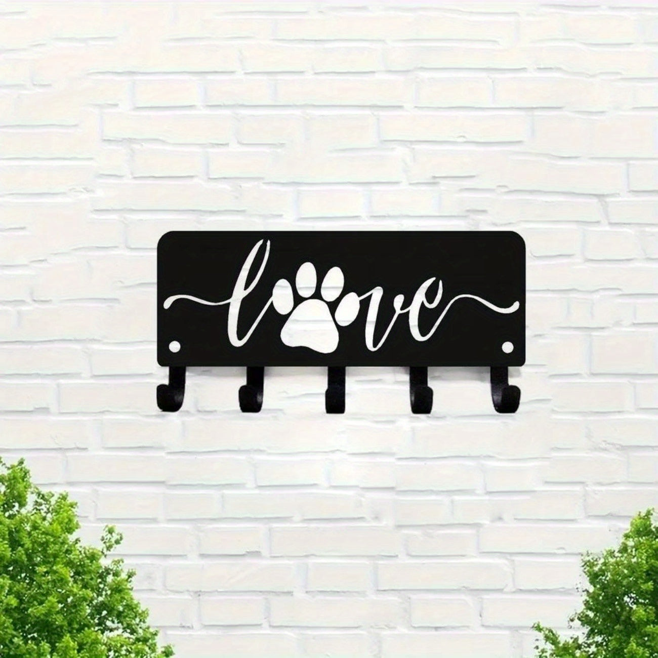 CIFbuy-Dog Lover Key Organizer - CIFbuy Adorable Iron Wall Art with Functional Hooks (6/9 Inch Wide, Puppy-Themed Decor)-Key Hooks