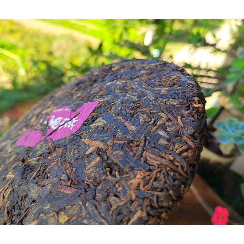 HelloYoungTea 357g Lao Man'e Ancient Tea Menghai Seven Cakes Ripe Brown Mountain Ripe Tea Cake