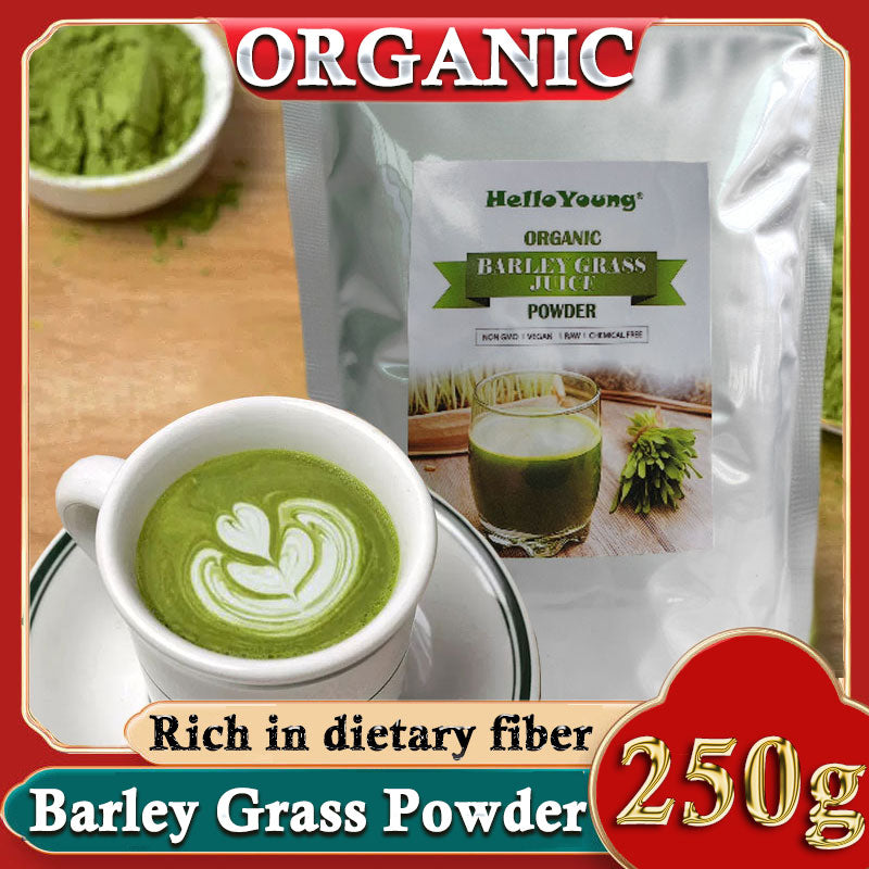 HelloYoung HelloYoung 250g Organic Barley Grass Powder Gluten Free Non-GMO Superfood Contains Iron Vitamin C, & Vitamin E – Non-GMO Gluten-Free Soy-Free Vegan & Paleo – Daily Greens Booster Main image