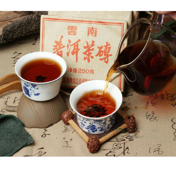 HelloYoungTea 1999  Chinese Old Pu'er Brick Tea Organic famous Tea brand 7581 Pu erh Tea Cake