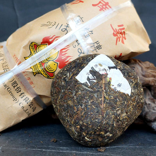 HelloYoungTea 2016 Xiaguan Baoyan Flame Tibetan Jincha Mushroom Shaped Puer Tea 250g Raw Pu'er