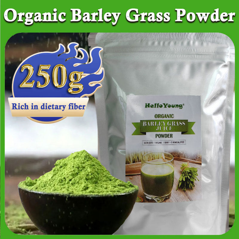 HelloYoung Organic Barley Powder 100% Pure and Natural, No Additives and Preservatives Antioxidant-Rich, Energy Booster Organic Grass Powder