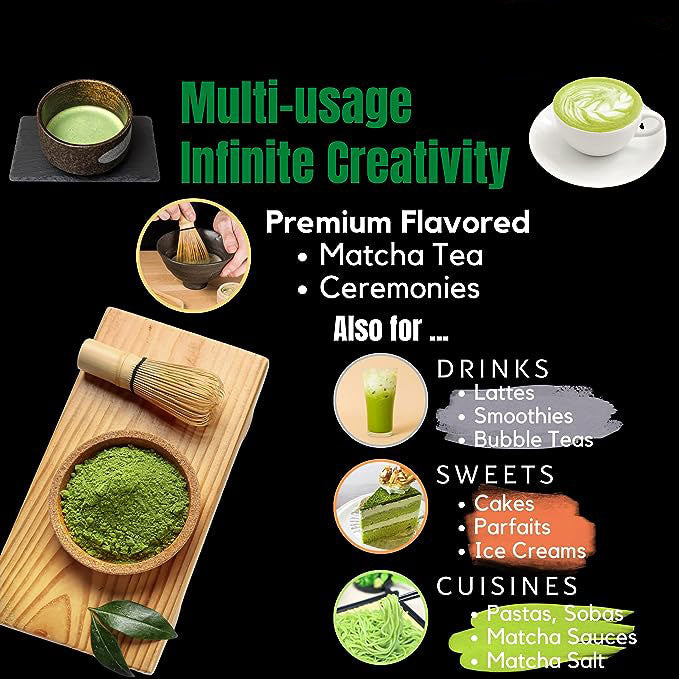 HelloYoung Organic Matcha Green Tea Powder 100% Natural & Pure, Ceremonial Grade, No Additives or Fillers, NO GMO diet drink for loss weight detox slim slimming