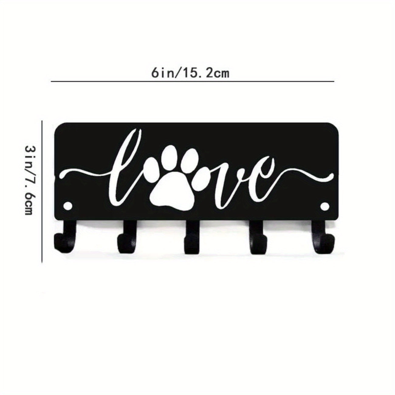 CIFbuy-Dog Lover Key Organizer - CIFbuy Adorable Iron Wall Art with Functional Hooks (6/9 Inch Wide, Puppy-Themed Decor)-Key Hooks