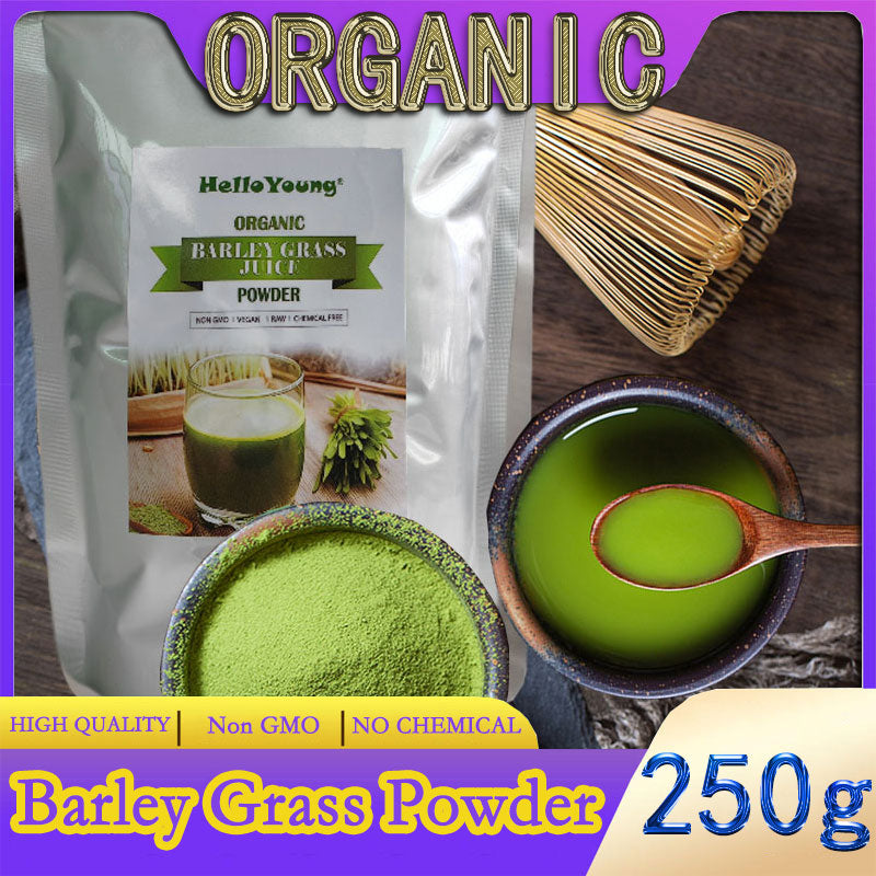 HelloYoung Barley grass official store Organic Barley Grass Powder original 250g moistening intestines, burning fat, purifying liver Main image