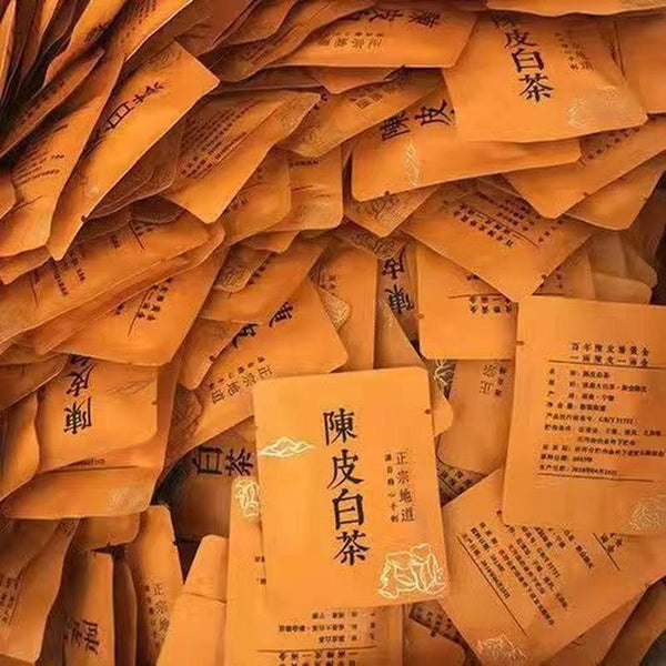 HelloYoungTea 250g Tangerine Peel White Tea Fuding White Tea Portable Mini Tea Brick Benefits