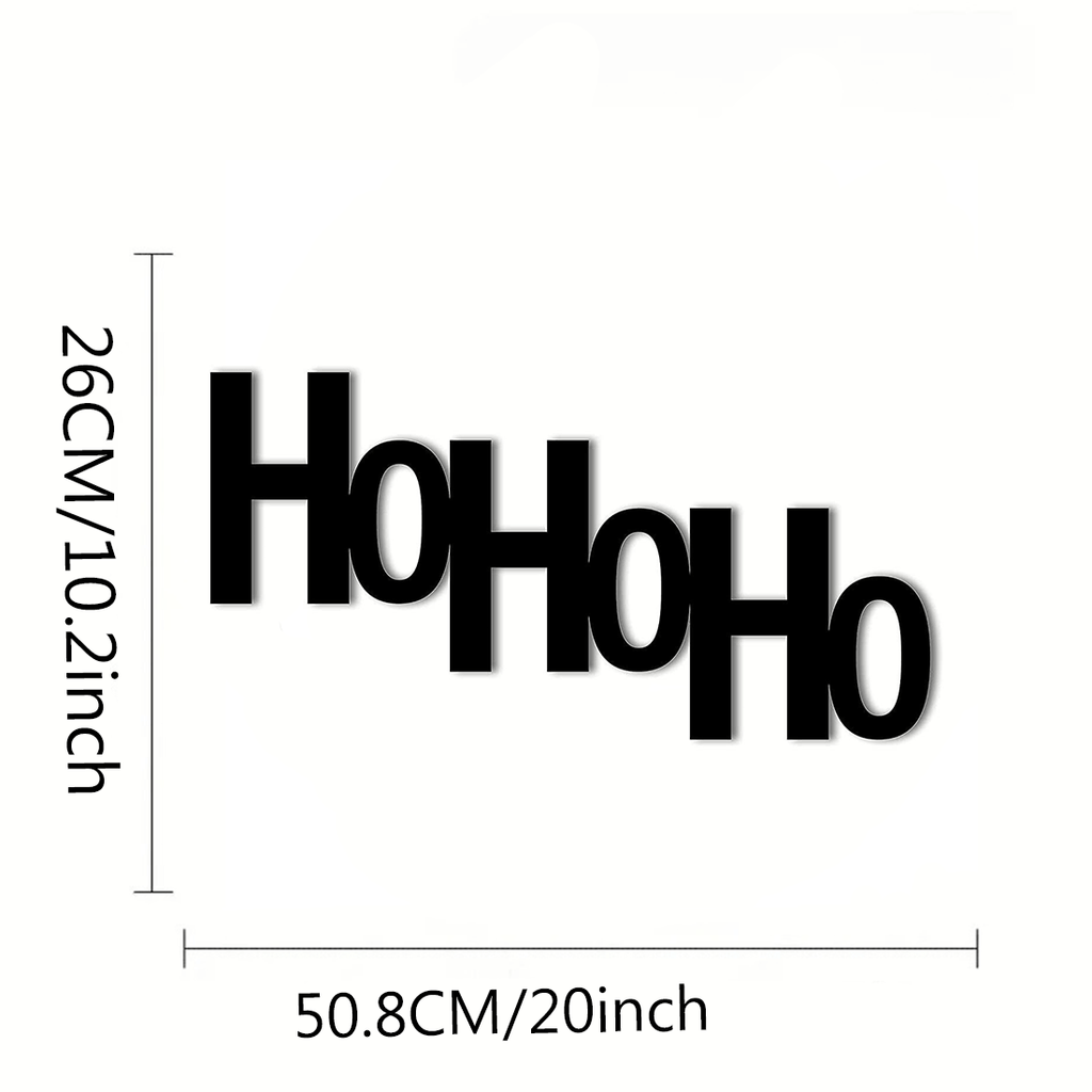 CIFbuy™ Unique "Ho Ho Ho Merry Christmas" Metal Wall Sign - Festive Black Iron Holiday Decoration, Durable Wall Art with Bold Typography, Premium Iron Wall Sculptures for Christmas.