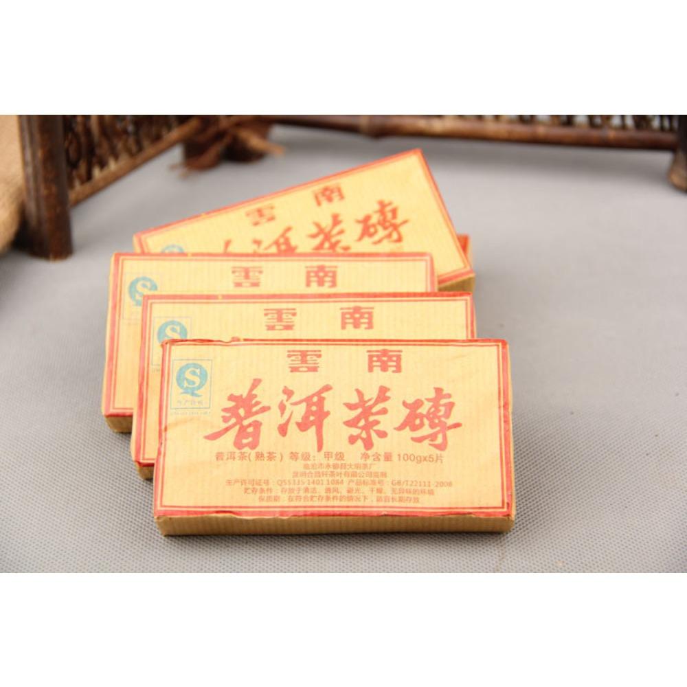 HelloYoungTea 100g Chinese Pu'er Brick Tea Aged Ripe Raw Ancestor
