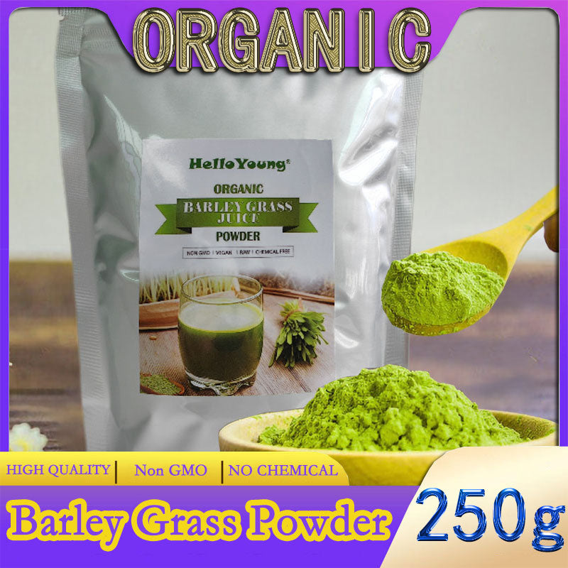 HelloYoung Barley grass official store Organic Barley Grass Powder original 250g lowering cholesterol, beautiful skin, healthy slimming drink Main image