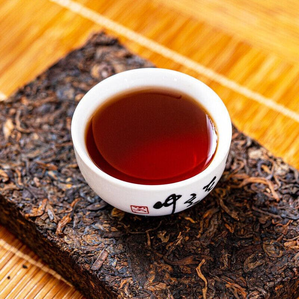 HelloYoungTea 250g Menghai Banzhang Yunnan Pu'er Tea Aged Brick Ripe Cake Old Brick Tea