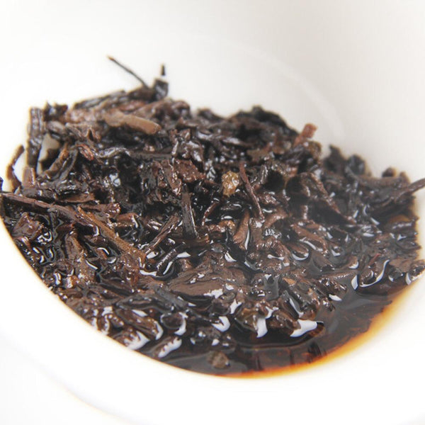 HelloYoungTea 380g Handmade Yunnan Old Tree Pu-erh Ripe Tea Cake Ancient Puer Black Tea