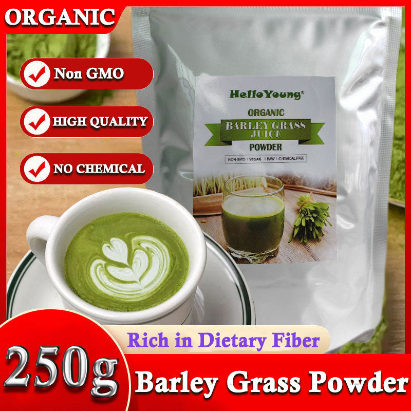 HelloYoung Barley grass official store Organic Barley Grass Powder original 250g Pure&Natural I Nutritionally Complete I Mix into Smoothie or Juice Main image