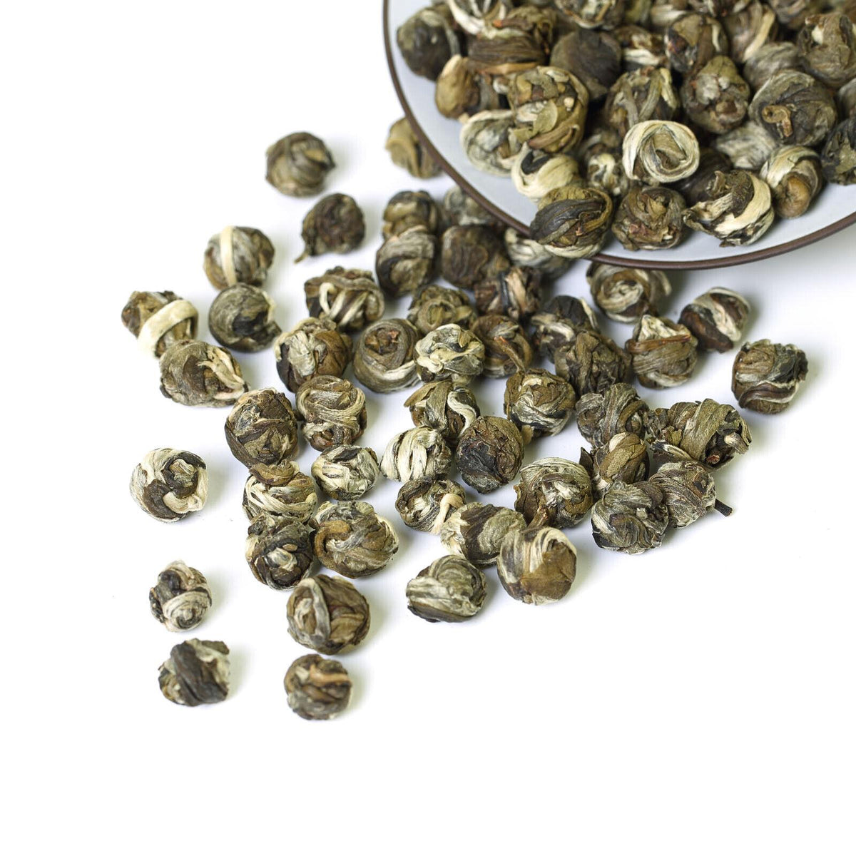 HELLOYOUNG 30Pcs*8g Supreme Jasmine Dragon Pearl Loose Green Tea Hand Roll