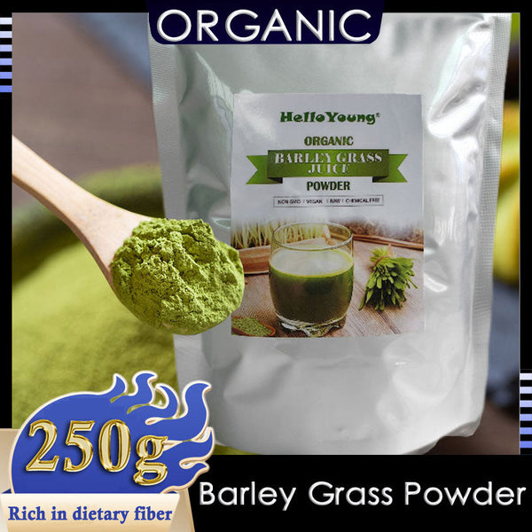 HelloYoung Barley Grass Powder Original 100% healthy Pure Organic Barley Great for Juices, Smoothies, Shakes, Yogurts