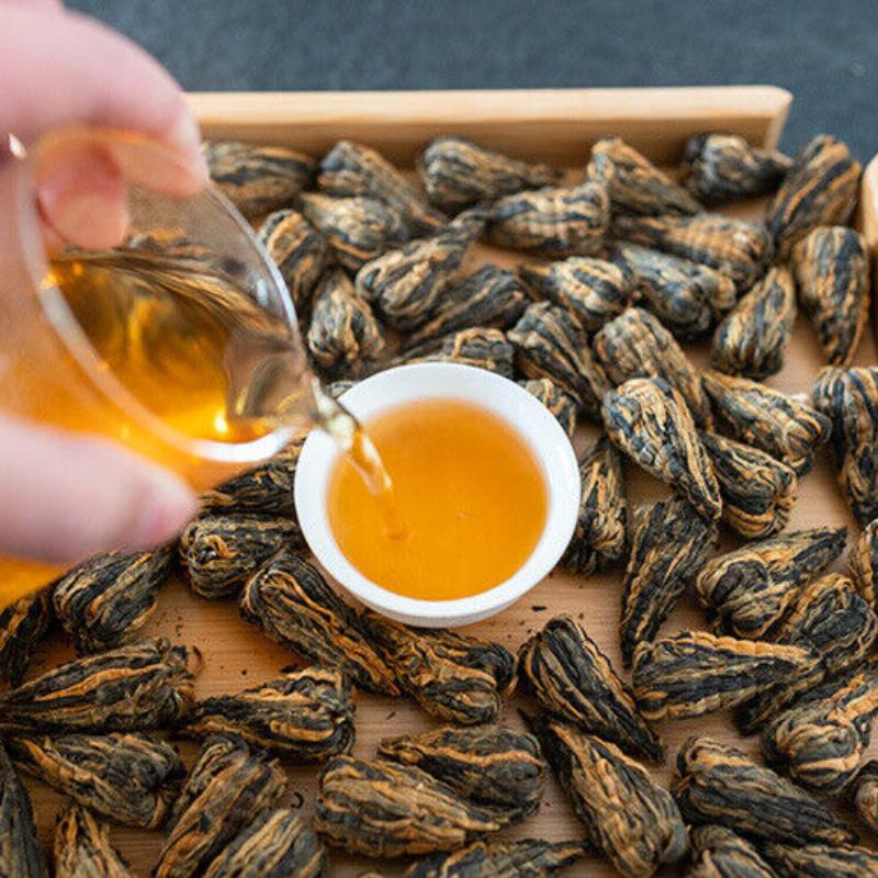 HelloYoungTea 250g Fengqing Dian Hong Pagoda Tea Yunnan Ancient Golden Silk Pagoda Black Tea
